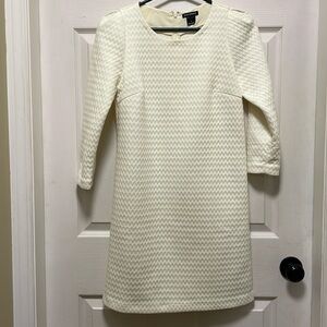 CLUB MONACO | Textured | Chevron | 3/4 Sleeve | Sheath | Dress | Cream | Size 2